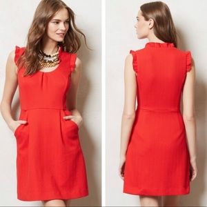 Anthropologie Petite Red Tabitha Cherie Dress S8P
